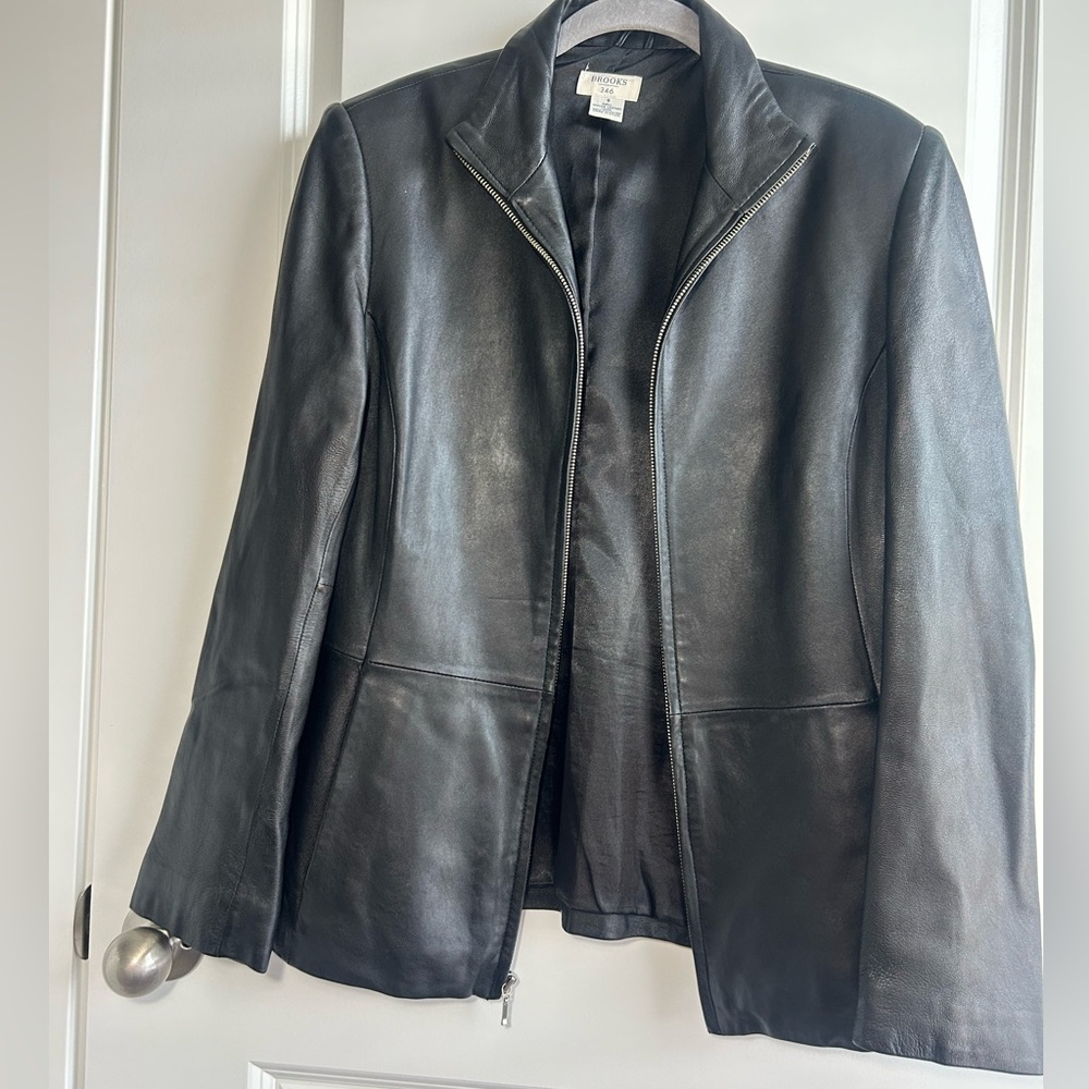 Brooks Black Women's Leather Zip Jacket
